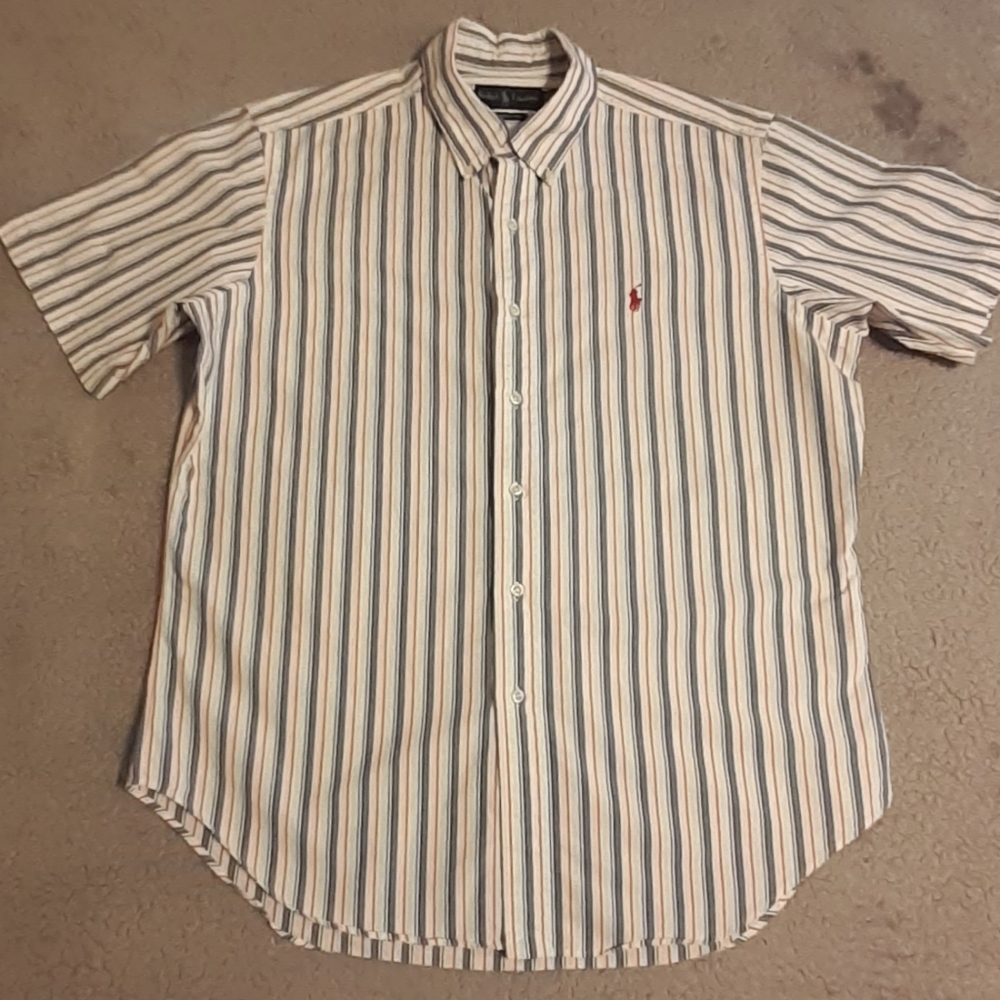 Ralph Lauren L,White,Blue, Red, Classic Fit, Shirt